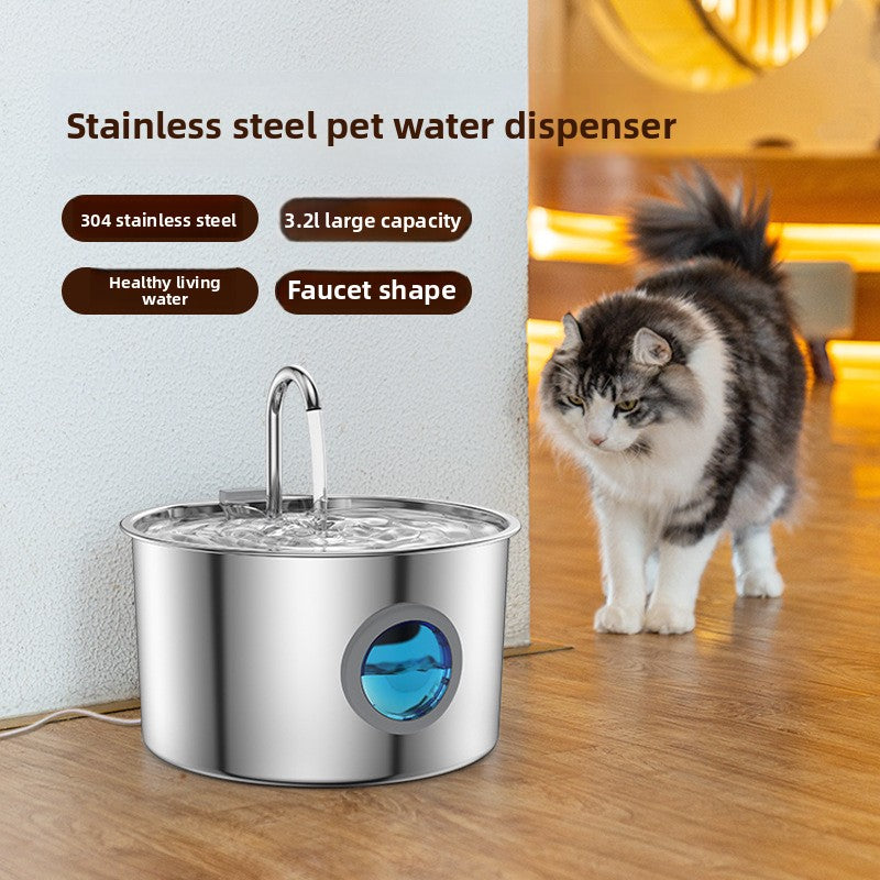 Pawsli™ Stainless Steel Pet Water Dispenser (3.2L Filtered)