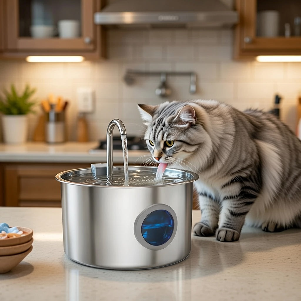 Pawsli™ Stainless Steel Pet Water Dispenser (3.2L Filtered)