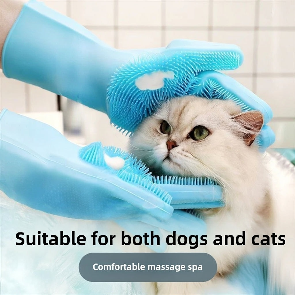 Pawsli™ Anti-Scratch Pet Bath & Grooming Gloves